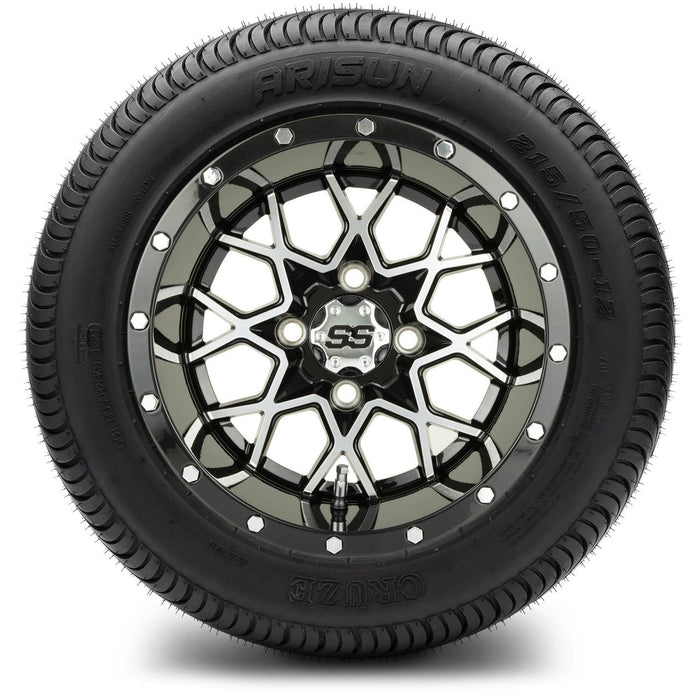 MODZ 12' Vortex Machined Black - Tire and Wheel Combo