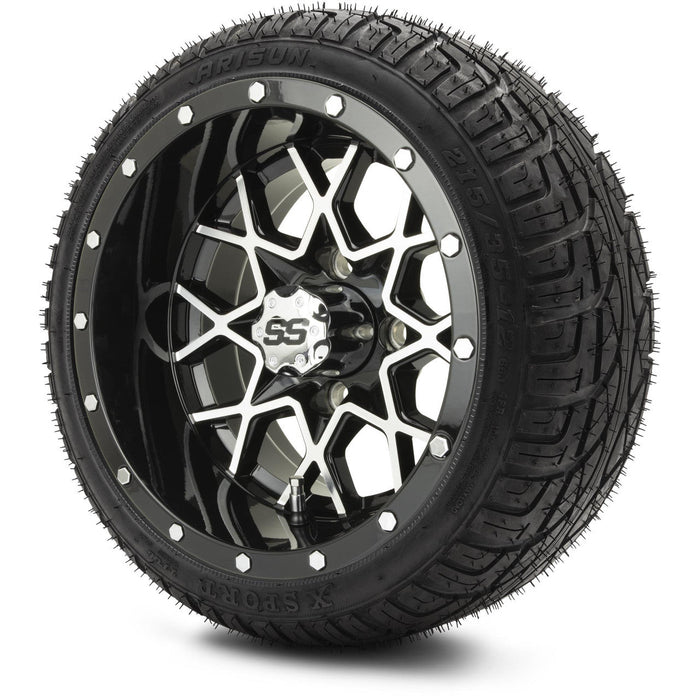 MODZ 12' Vortex Machined Black - Tire and Wheel Combo