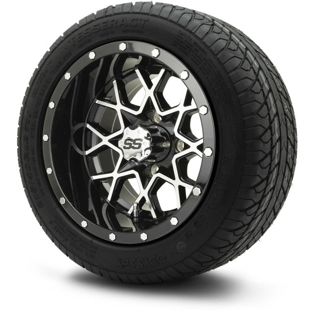 MODZ® 12" Vortex Machined Black Wheels & Street Tires Combo