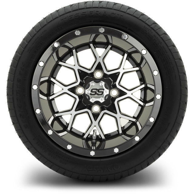 MODZ® 12" Vortex Machined Black Wheels & Street Tires Combo