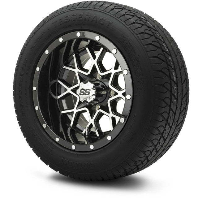 MODZ® 12" Vortex Machined Black Wheels & Street Tires Combo