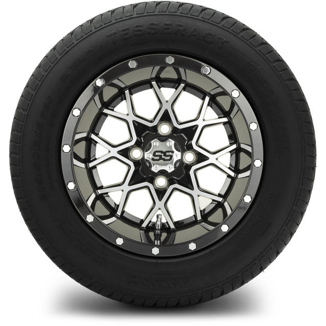 MODZ® 12" Vortex Machined Black Wheels & Street Tires Combo