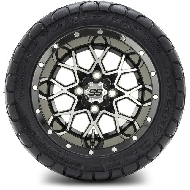 MODZ 12' Vortex Machined Black - Tire and Wheel Combo