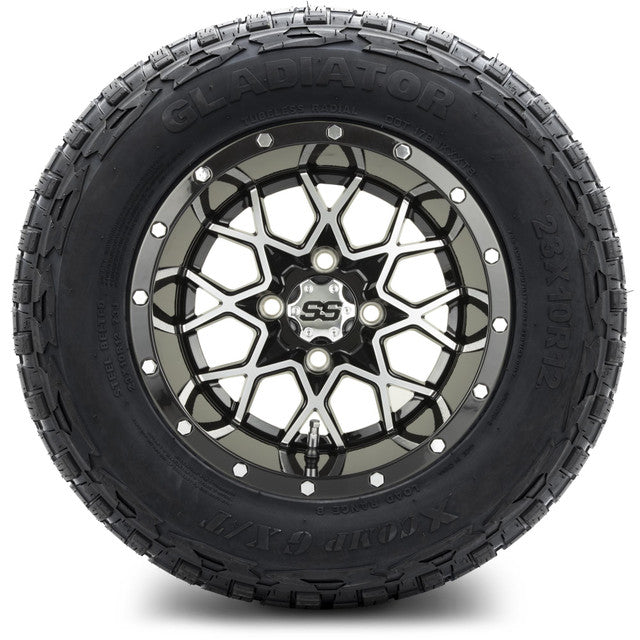 MODZ 12' Vortex Machined Black - Tire and Wheel Combo