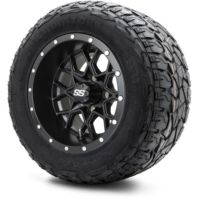 MODZ 12' Vortex Matte Black - Tire and Wheel Combo