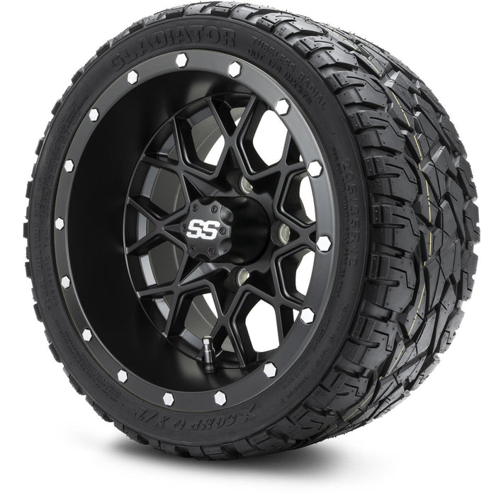 MODZ 12' Vortex Matte Black - Tire and Wheel Combo