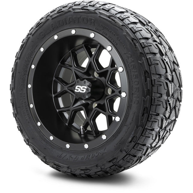 MODZ 12' Vortex Matte Black - Tire and Wheel Combo