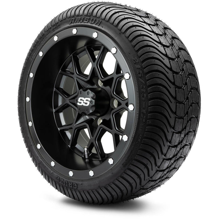 MODZ 12' Vortex Matte Black - Tire and Wheel Combo
