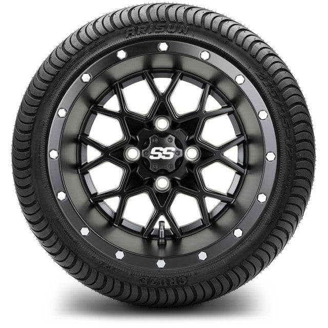 MODZ 12' Vortex Matte Black - Tire and Wheel Combo