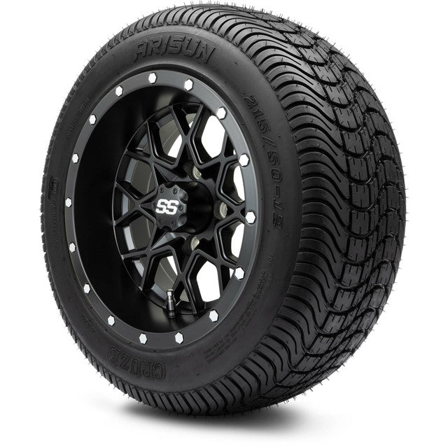 MODZ 12' Vortex Matte Black - Tire and Wheel Combo