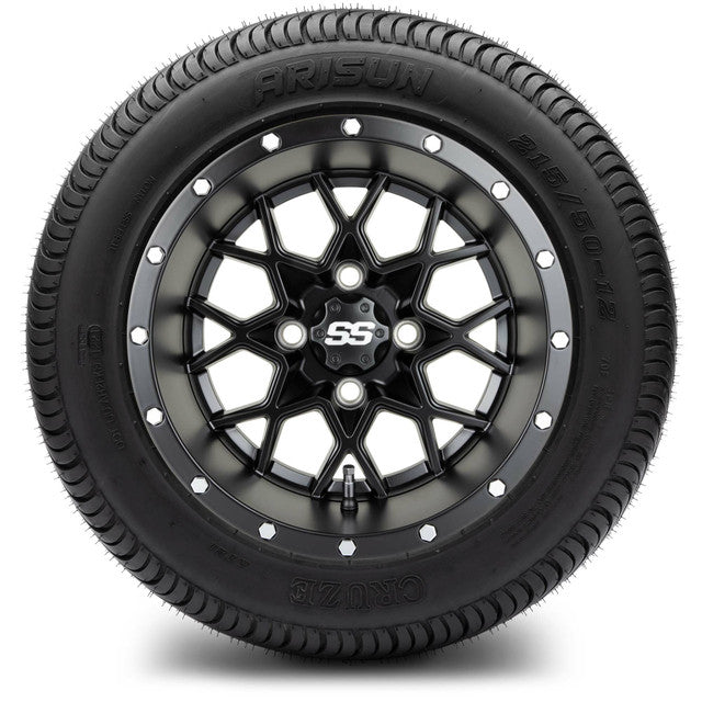 MODZ 12' Vortex Matte Black - Tire and Wheel Combo