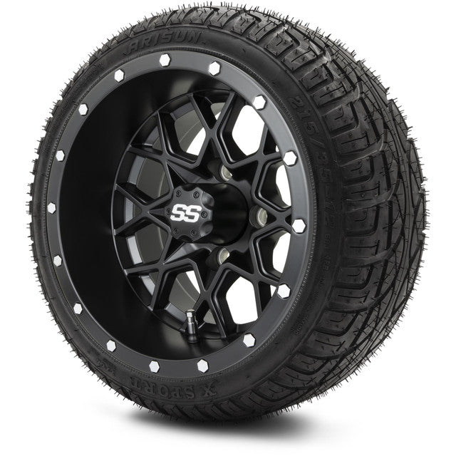 MODZ 12' Vortex Matte Black - Tire and Wheel Combo