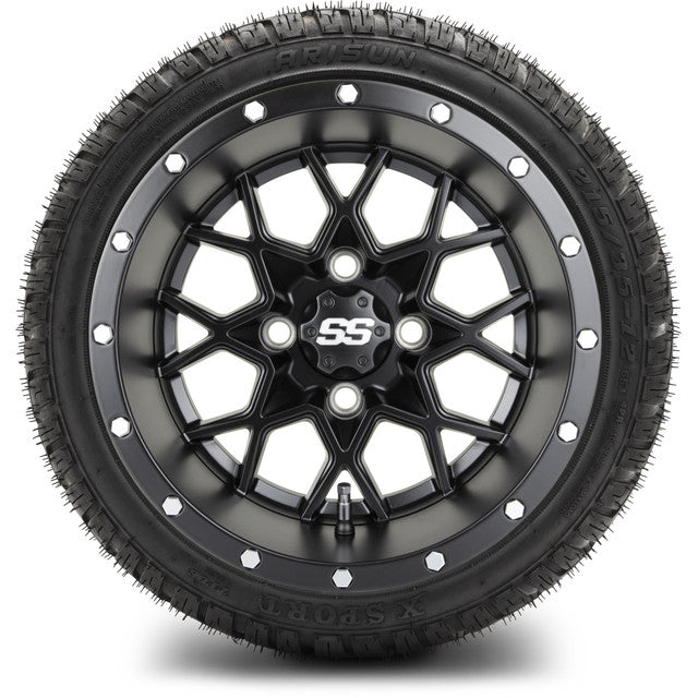 MODZ 12' Vortex Matte Black - Tire and Wheel Combo