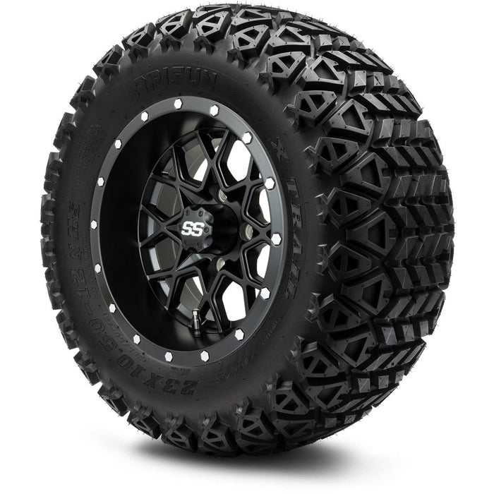 MODZ 12' Vortex Matte Black - Tire and Wheel Combo