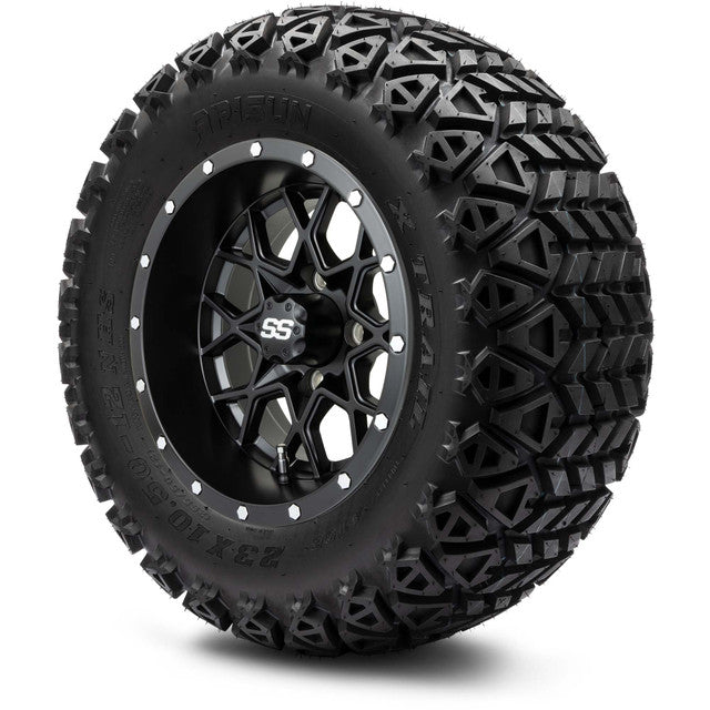 MODZ® 12" Vortex Matte Black Wheels & Off-Road Tires Combo