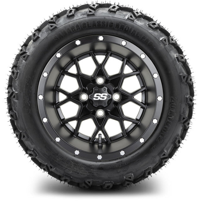 MODZ 12' Vortex Matte Black - Tire and Wheel Combo