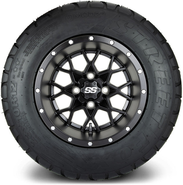 MODZ 12' Vortex Matte Black - Tire and Wheel Combo