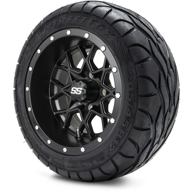 MODZ 12' Vortex Matte Black - Tire and Wheel Combo