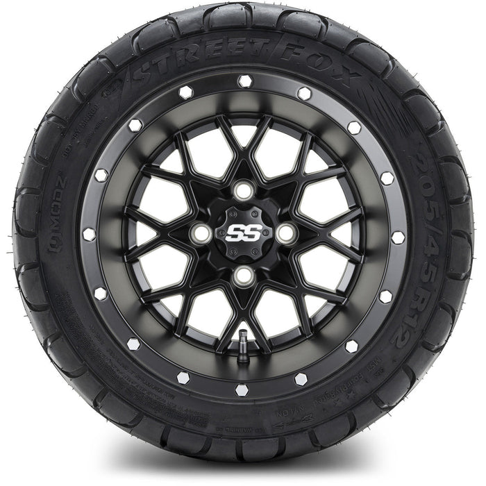 MODZ 12' Vortex Matte Black - Tire and Wheel Combo