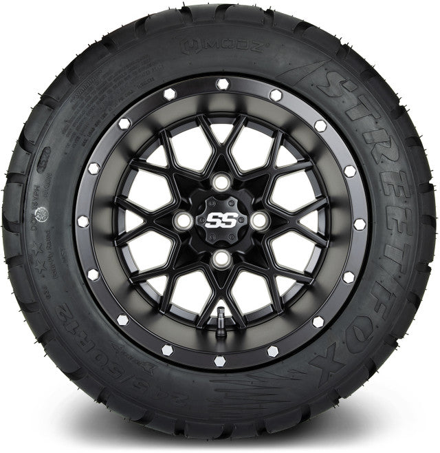 MODZ 12' Vortex Matte Black - Tire and Wheel Combo