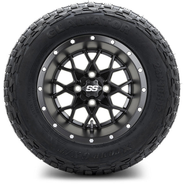 MODZ 12' Vortex Matte Black - Tire and Wheel Combo