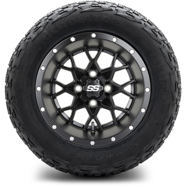 MODZ 12' Vortex Matte Black - Tire and Wheel Combo