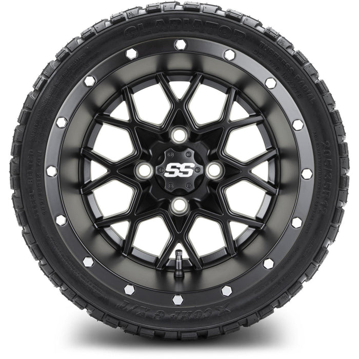 MODZ 12' Vortex Matte Black - Tire and Wheel Combo