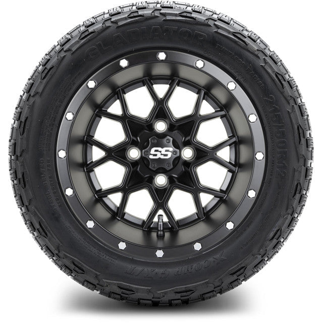 MODZ 12' Vortex Matte Black - Tire and Wheel Combo