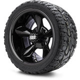 MODZ® 12" Godfather Glossy Black Wheels & Off-Road Tires Combo