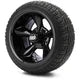 MODZ 12" Godfather Glossy Black Wheels & Street Tires Combo