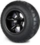 MODZ 12" Godfather Glossy Black Wheels & Street Tires Combo