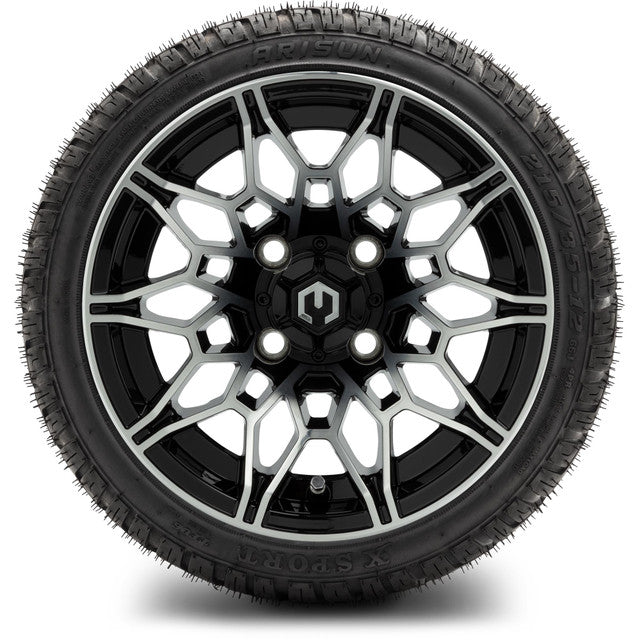 MODZ® 12" Galaxy Machined Black Wheels & Street Tires Combo