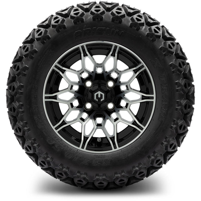 MODZ® 12" Galaxy Machined Black Wheels & Off-Road Tires Combo