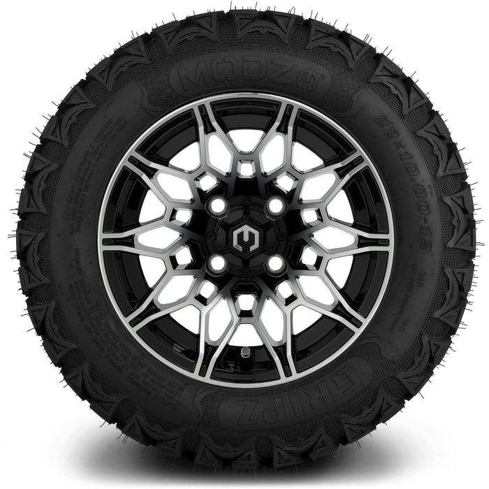 MODZ® 12" Galaxy Machined Black Wheels & Off-Road Tires Combo