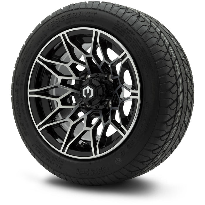 MODZ® 12" Galaxy Machined Black Wheels & Street Tires Combo