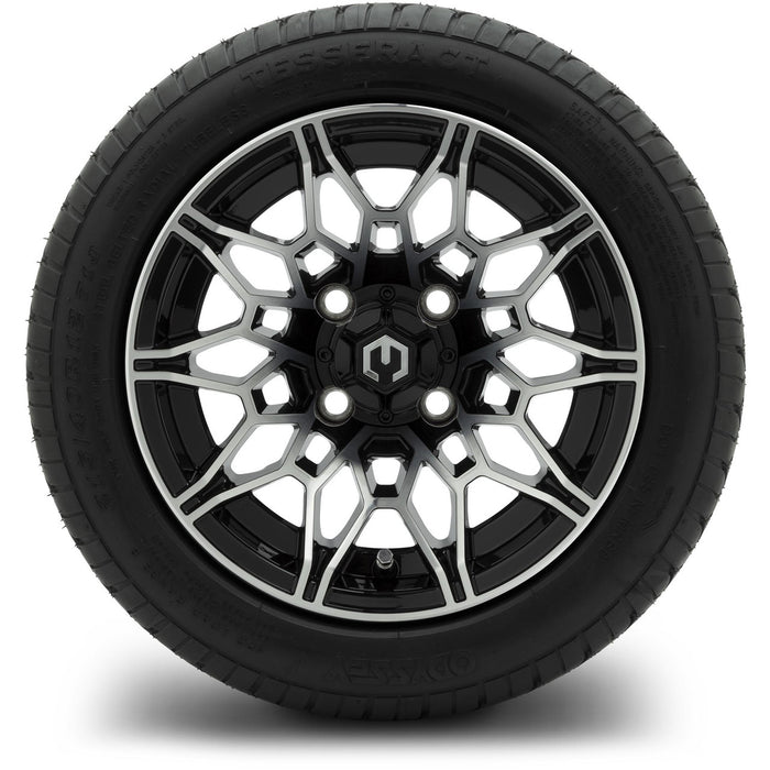 MODZ® 12" Galaxy Machined Black Wheels & Street Tires Combo