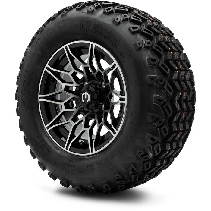 MODZ® 12" Galaxy Machined Black Wheels & Off-Road Tires Combo