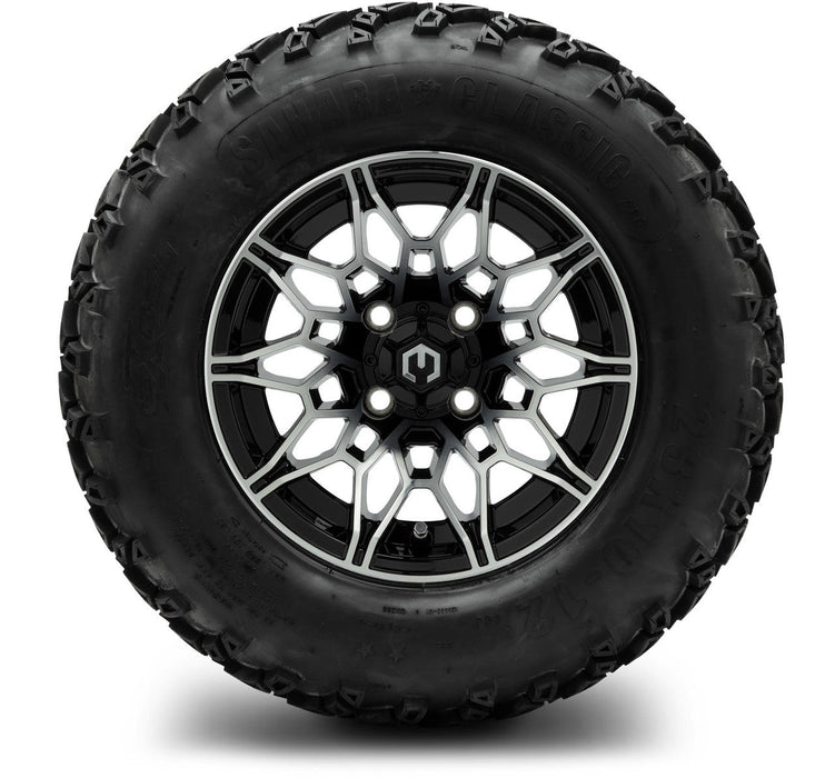 MODZ® 12" Galaxy Machined Black Wheels & Off-Road Tires Combo