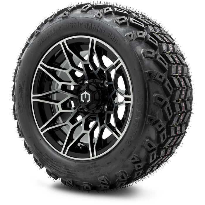 MODZ® 12" Galaxy Machined Black Wheels & Off-Road Tires Combo