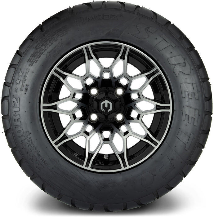 MODZ® 12" Galaxy Machined Black Wheels & Street Tires Combo
