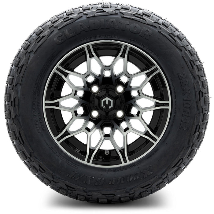 MODZ® 12" Galaxy Machined Black Wheels & Off-Road Tires Combo