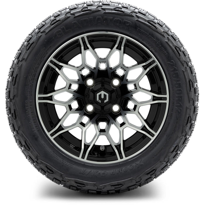 MODZ® 12" Galaxy Machined Black Wheels & Off-Road Tires Combo