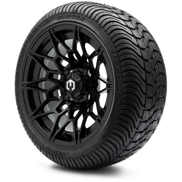 MODZ 12" Galaxy Matte Black Wheels & Street Tires Combo