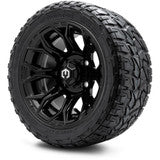 MODZ® 12" Halo Glossy Black Wheels & Off-Road Tires Combo