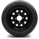 MODZ 12" Steel D-Window Glossy Black Wheels & Street Tires Combo
