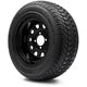 MODZ 12" Steel D-Window Glossy Black Wheels & Street Tires Combo