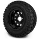 MODZ® 12" Steel D-Window Glossy Black Wheels & Off-Road Tires Combo