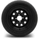 MODZ 12" Steel D-Window Glossy Black Wheels & Street Tires Combo