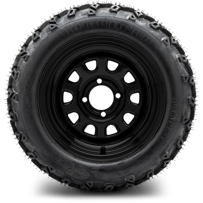 MODZ 12' Steel D Window Glossy Black - Tire and Wheel Combo
