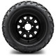 MODZ® 12" Steel D-Window Glossy Black Wheels & Off-Road Tires Combo